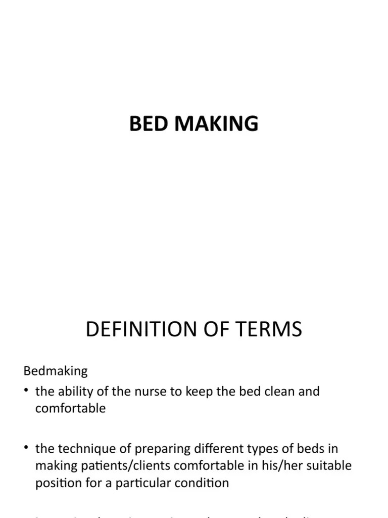 Bed Making PDF Foot Bed