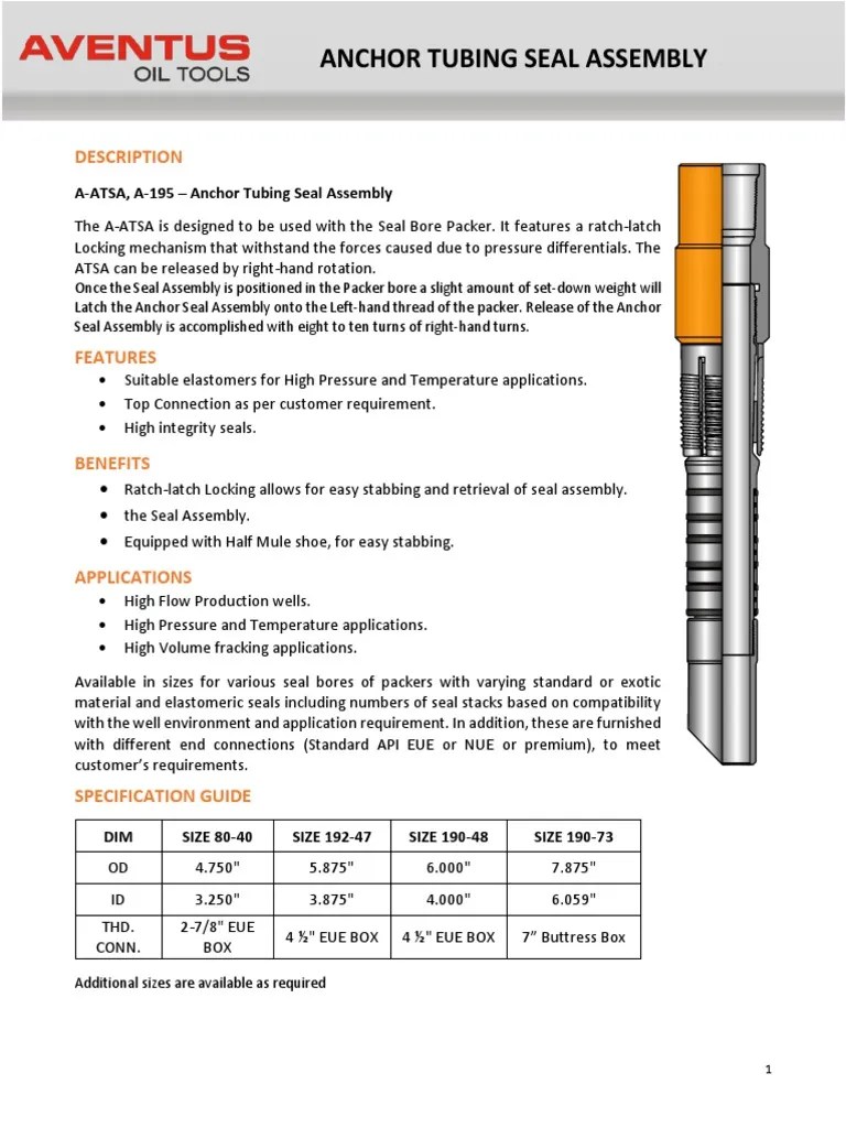 Anchor Tubing Seal Assembly Description PDF