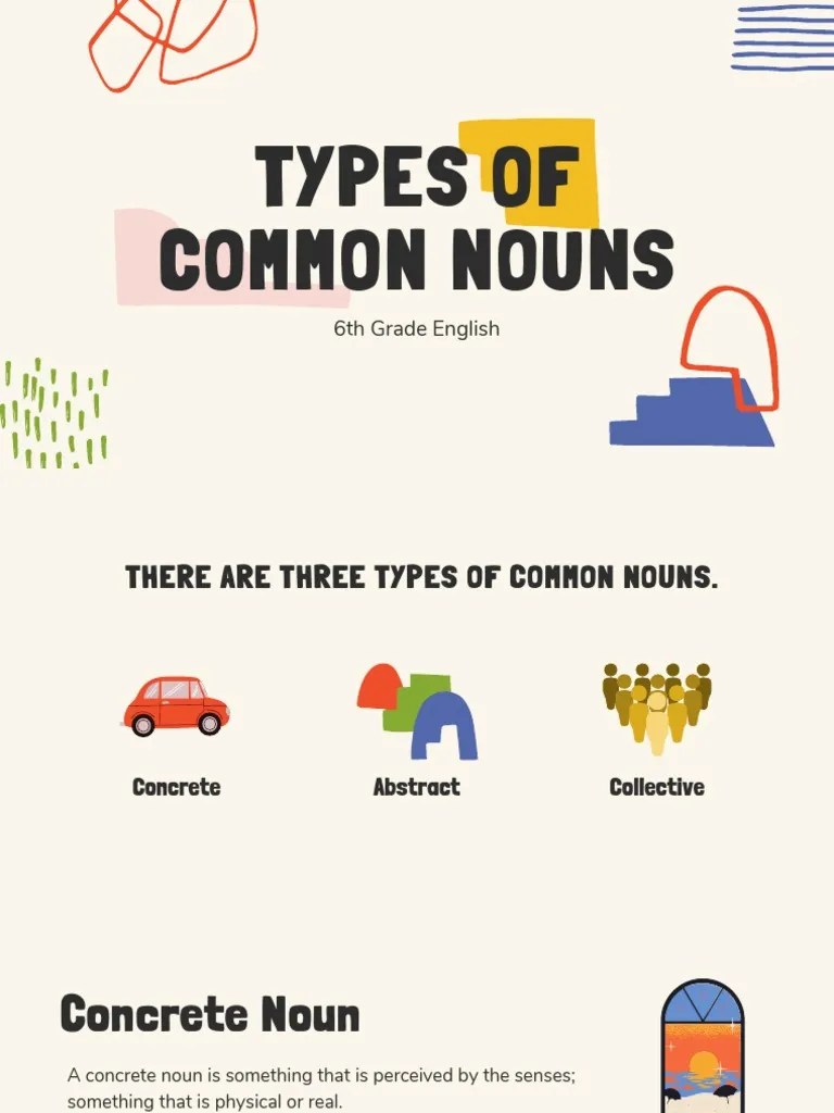 Types of Common Nouns PDF Noun Courage