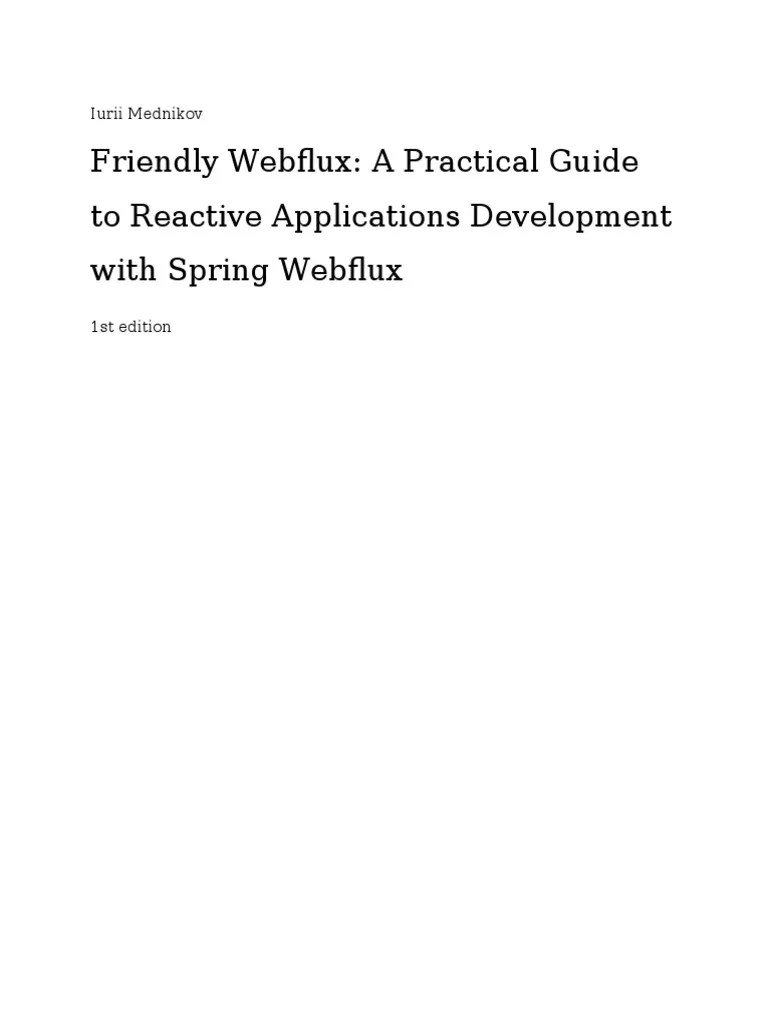 flux A Practical Guide To Reactive Applications PDF Method