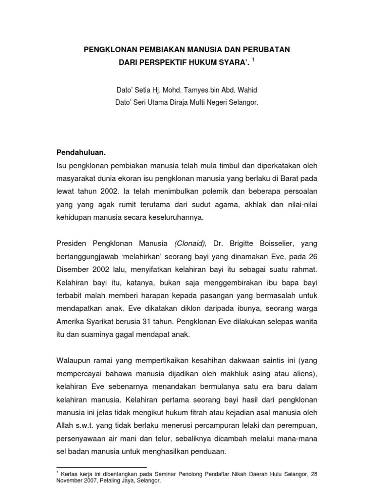 Pengklonan Pembiakan Manusia Dan Perubatan | PDF