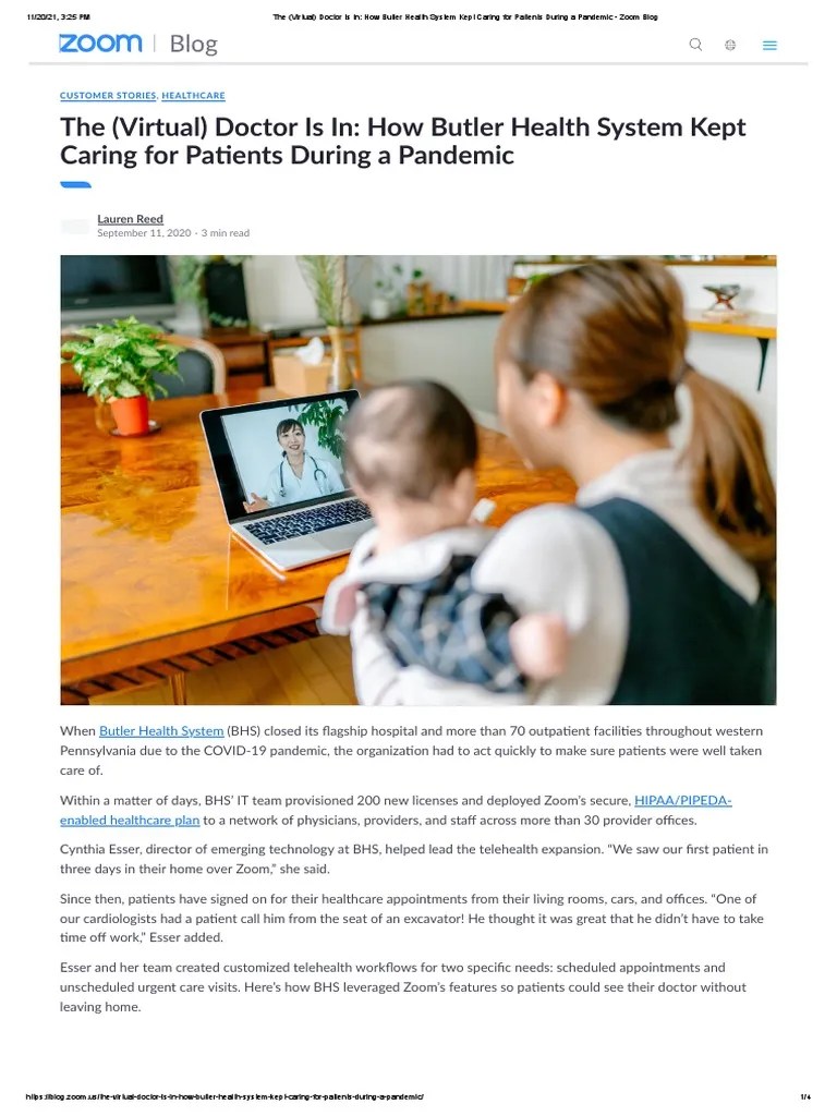The (Virtual) Doctor Is in How Butler Health System Kept Caring For