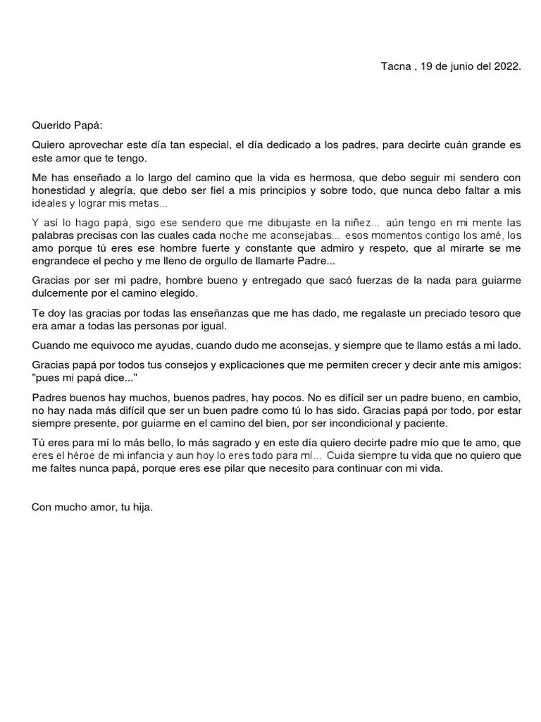 Carta Del Dia Del Padre PDF