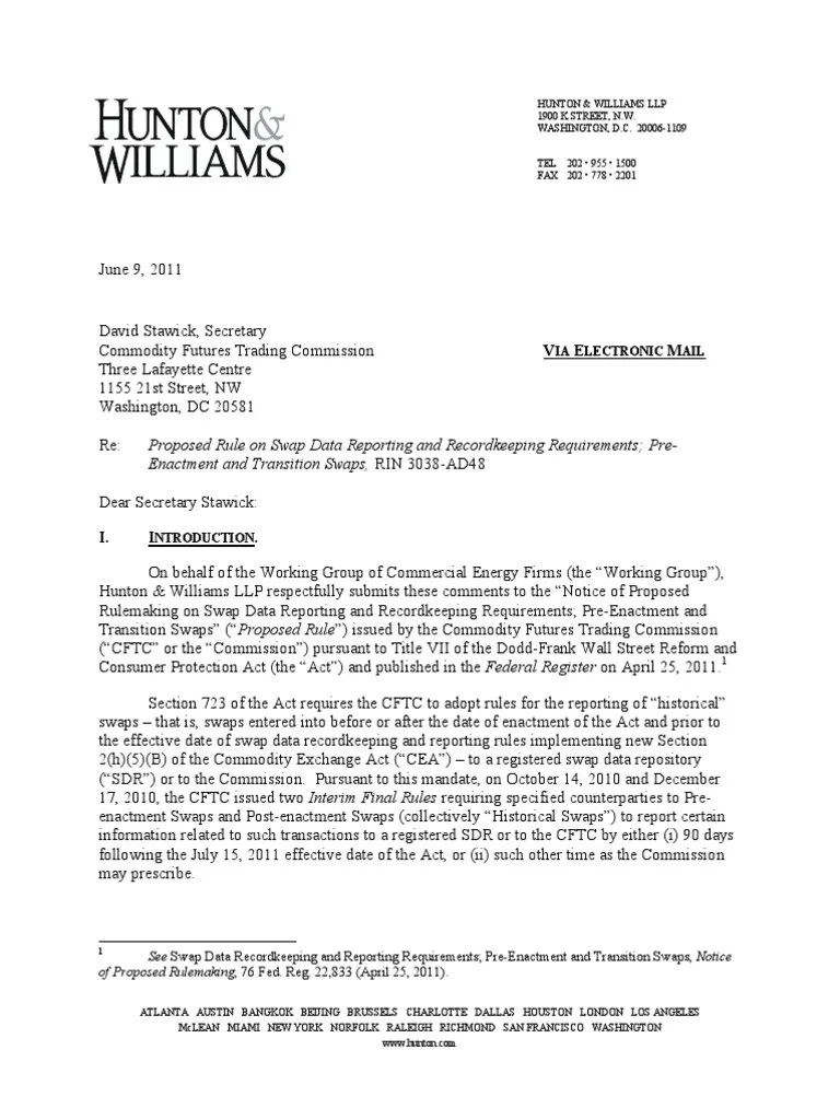 Proposed Rule On Swap Data Reporting and Recordkeeping Requirements PreEnactment and Transition