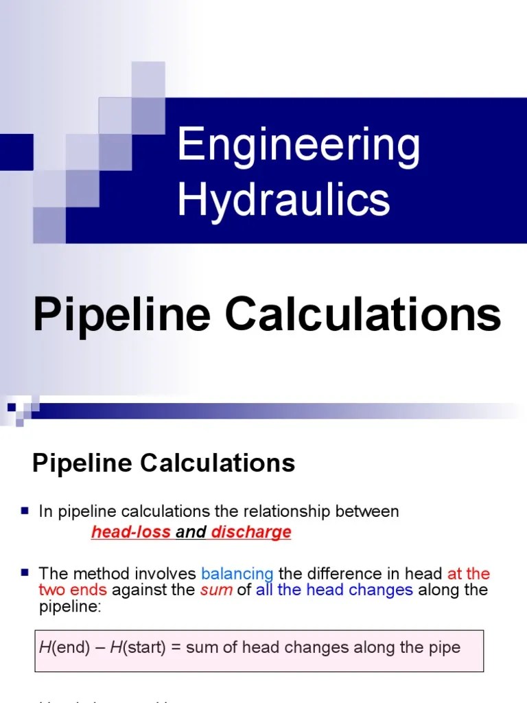 Engineering Hydraulics/Pipeline Calculations PDF Fluid Dynamics Gases