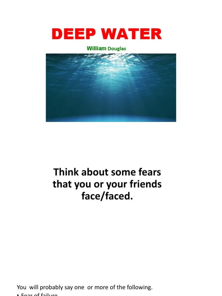 Analysis Fear Deep Water PDF Fear Psychological Concepts