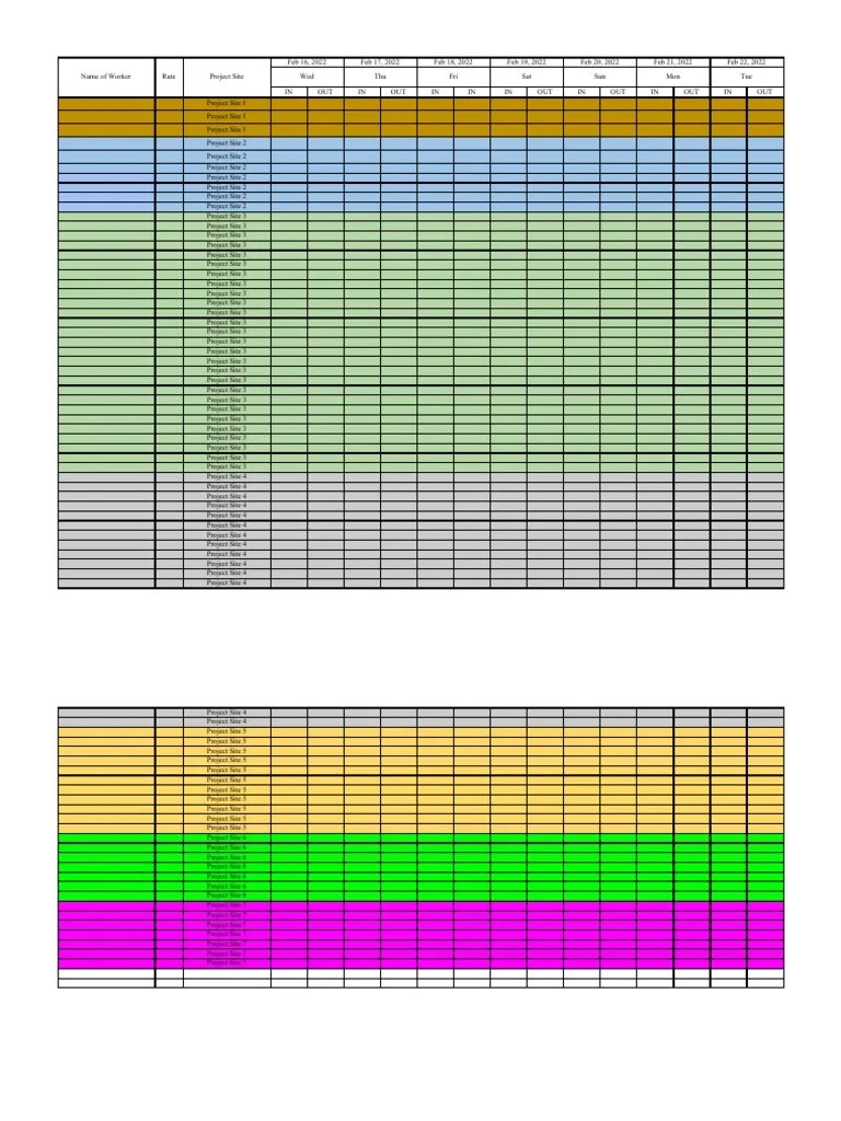 Daily Time Record Template PDF