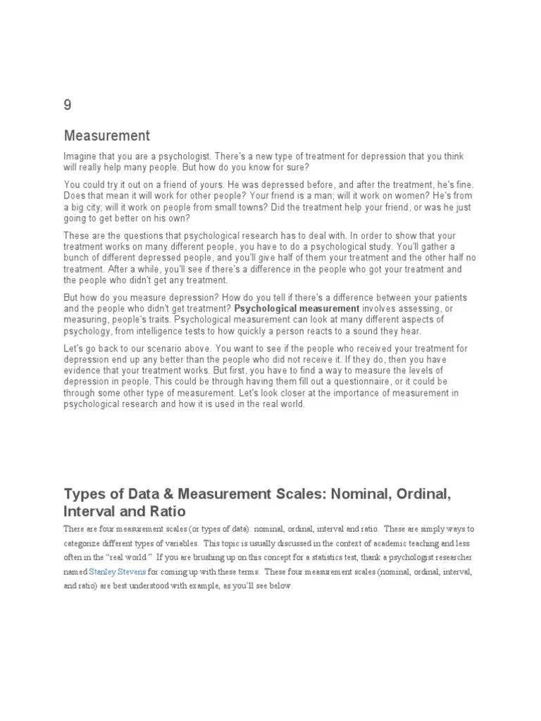 9 Measurement Types of Data & Measurement Scales Nominal, Ordinal