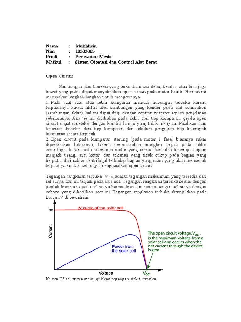 Pengetesan Stator Dalam Open Circuit Menggunakan Ohm Meter PDF