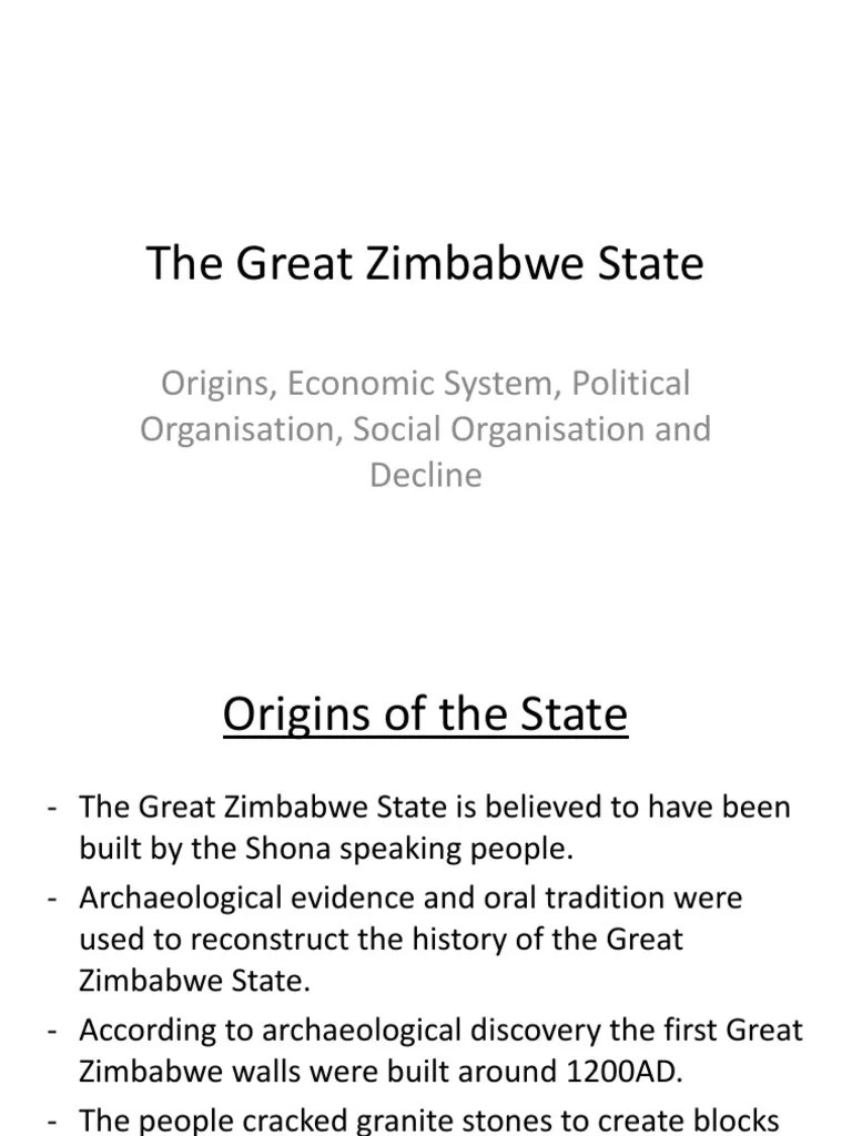 The Great Zimbabwe State PDF Zimbabwe
