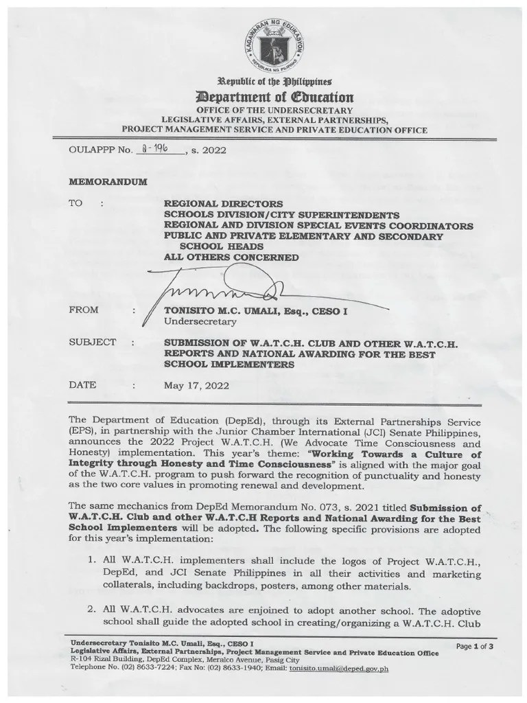 Project W.a.T.C.H. Memo PDF