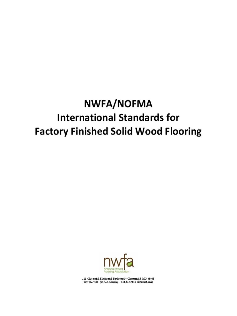 NWFA NOFMA Factory Finished Standards Updated2019 PDF Flooring