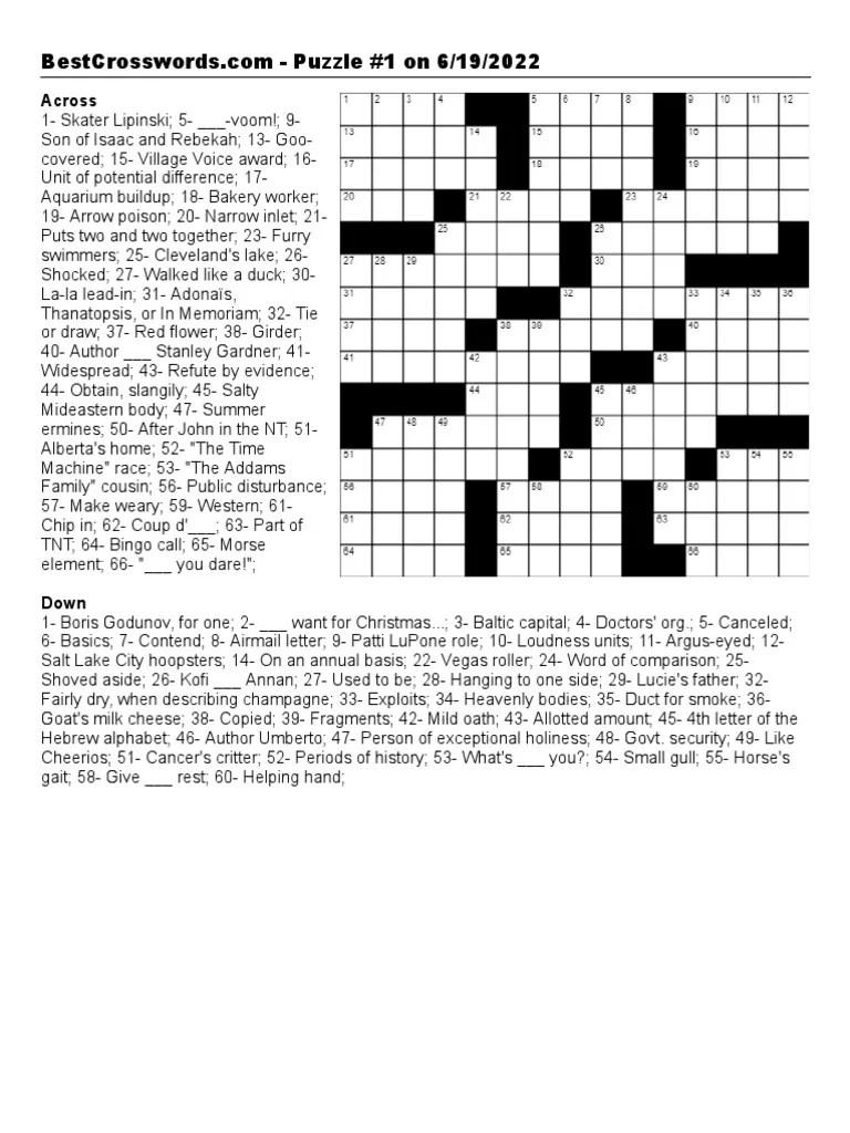 Printable Crossword Puzzles _ PDF