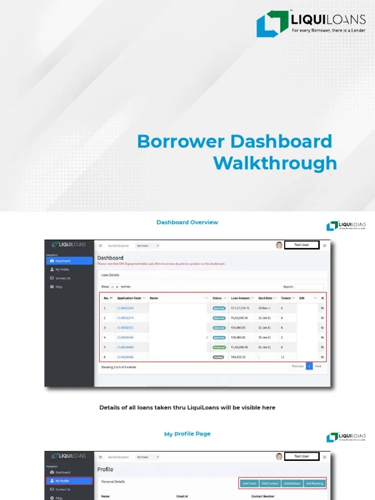 Borrower Dashboard Walkthrough PDF