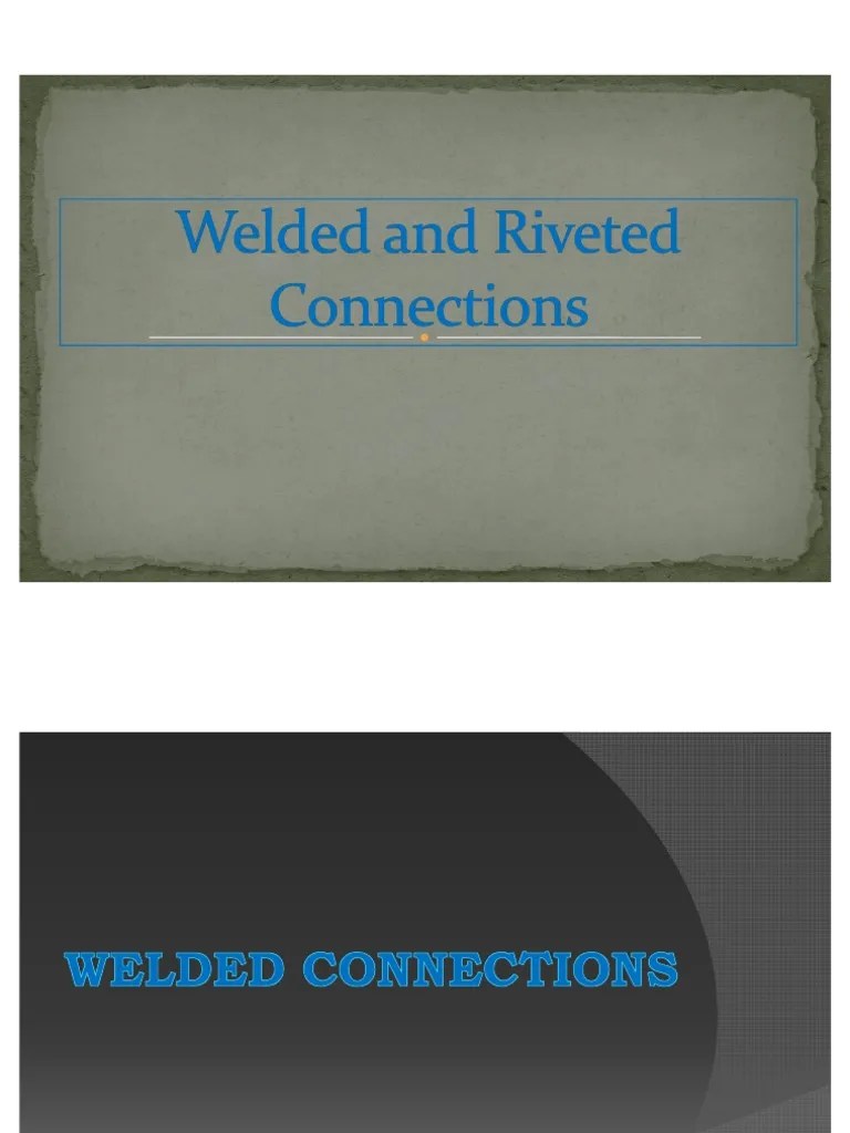 Welded and Riveted Connections PDF