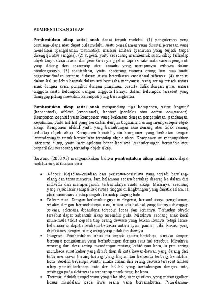 Pembentukan Sikap