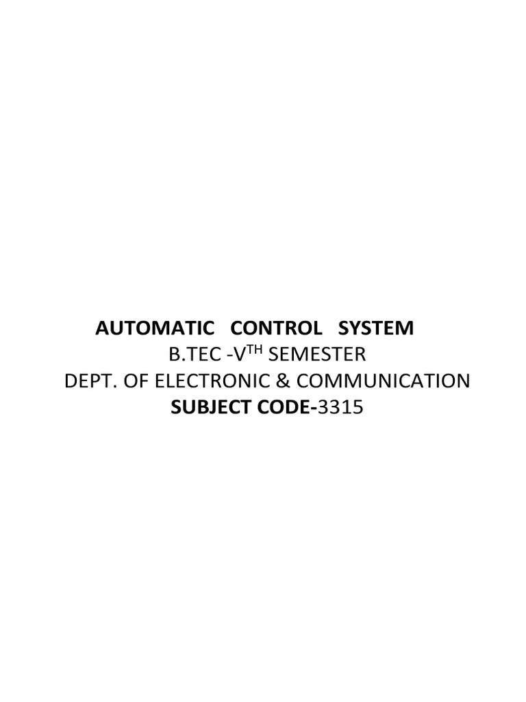 AUTOMATIC CONTROL SYSTEM UNIT 1 For Merge PDF Control