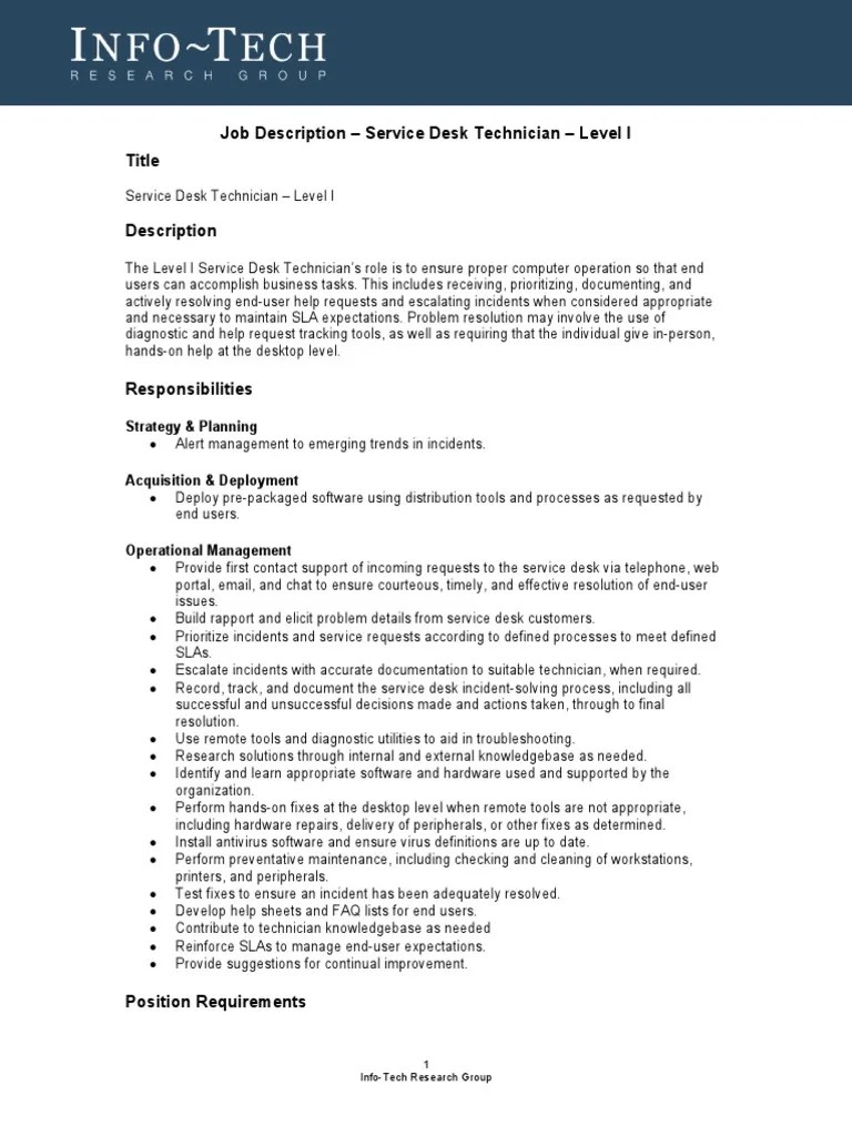 It Service Desk Technician Level 1 PDF Antivirus Software