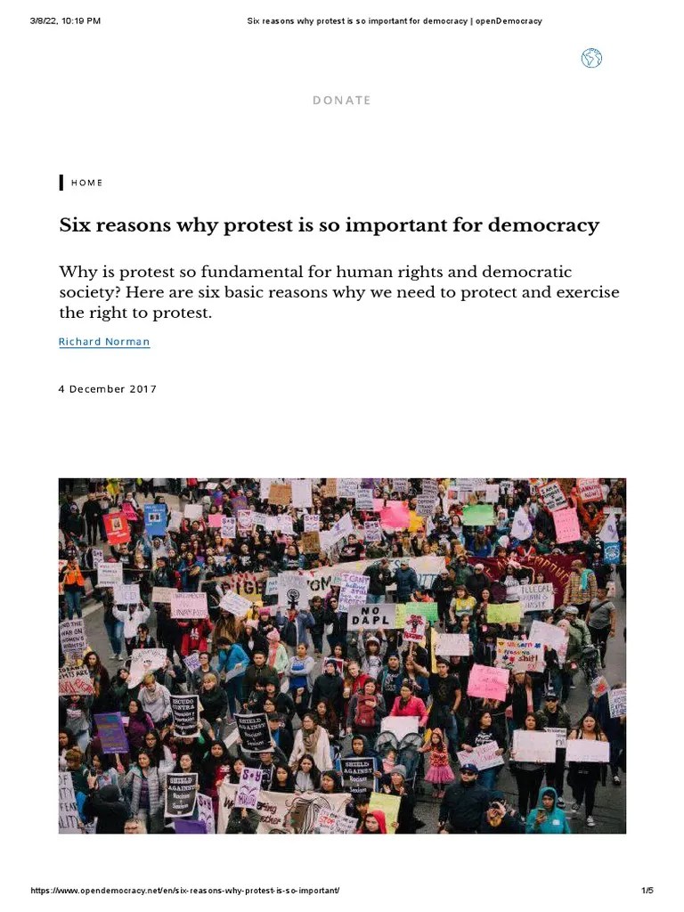 Six Reasons Why Protest Is So Important For Democracy Opendemocracy