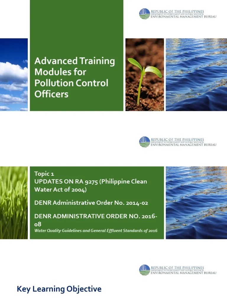 Updates On RA 9297 Clean Water Act, DAO 200510, DAO 201608 (Water