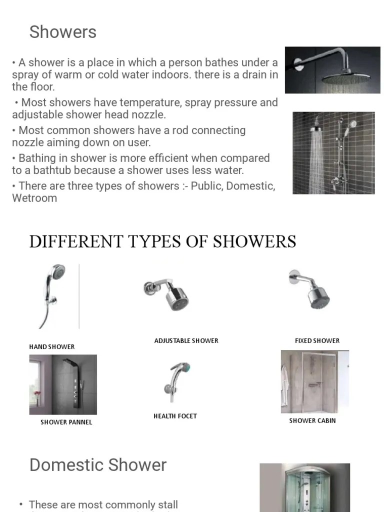 An InDepth Exploration of Shower Types, Features, and Uses PDF