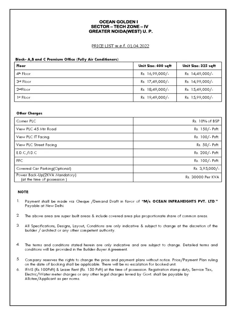 Abc Price List PDF Payments Taxes