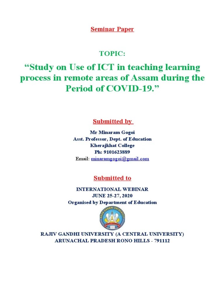 Seminar Paper RGU PDF Educational Technology Distance Education