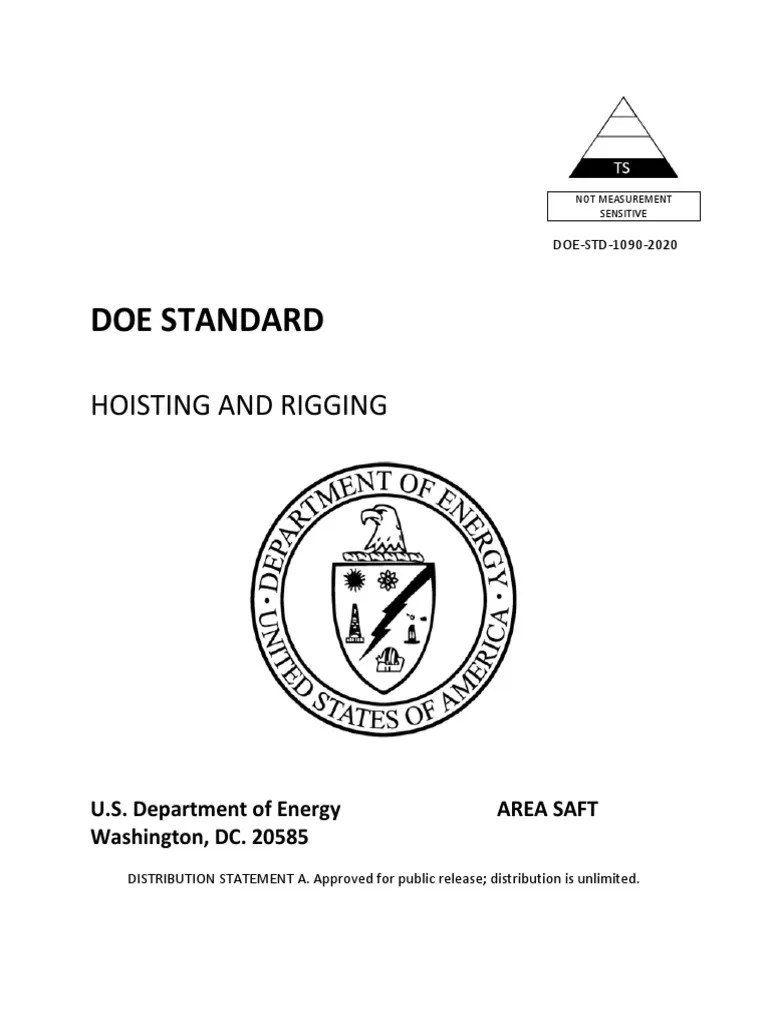 DOE Standard Hoisting and Rigging 2020 Update PDF Elevator