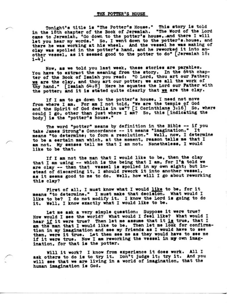 The Potters House Neville Goddard PDF