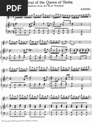 Arrival Of The Queen Of Sheba From Solomon Handel Organ Arrival Of The Queen Of Sheba | Pdf