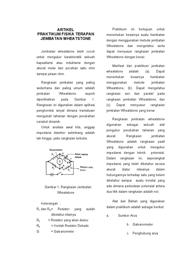 ARTIKEL JEMBATAN WHEATSTONE