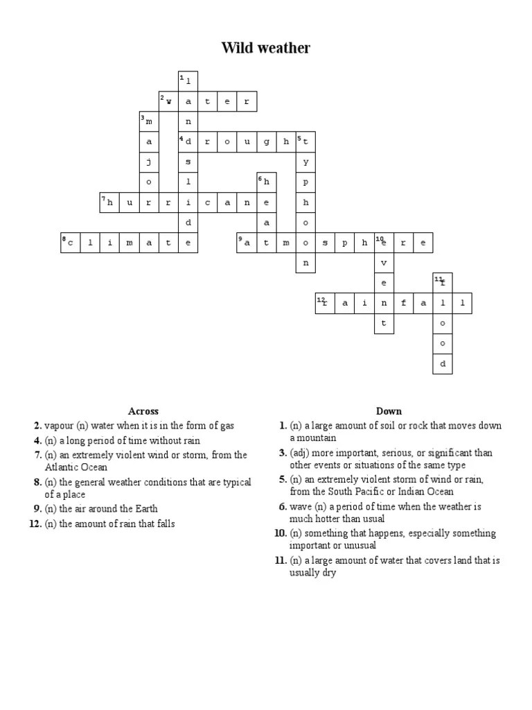 Wild Weather - Answer Key | PDF | Rain | Weather