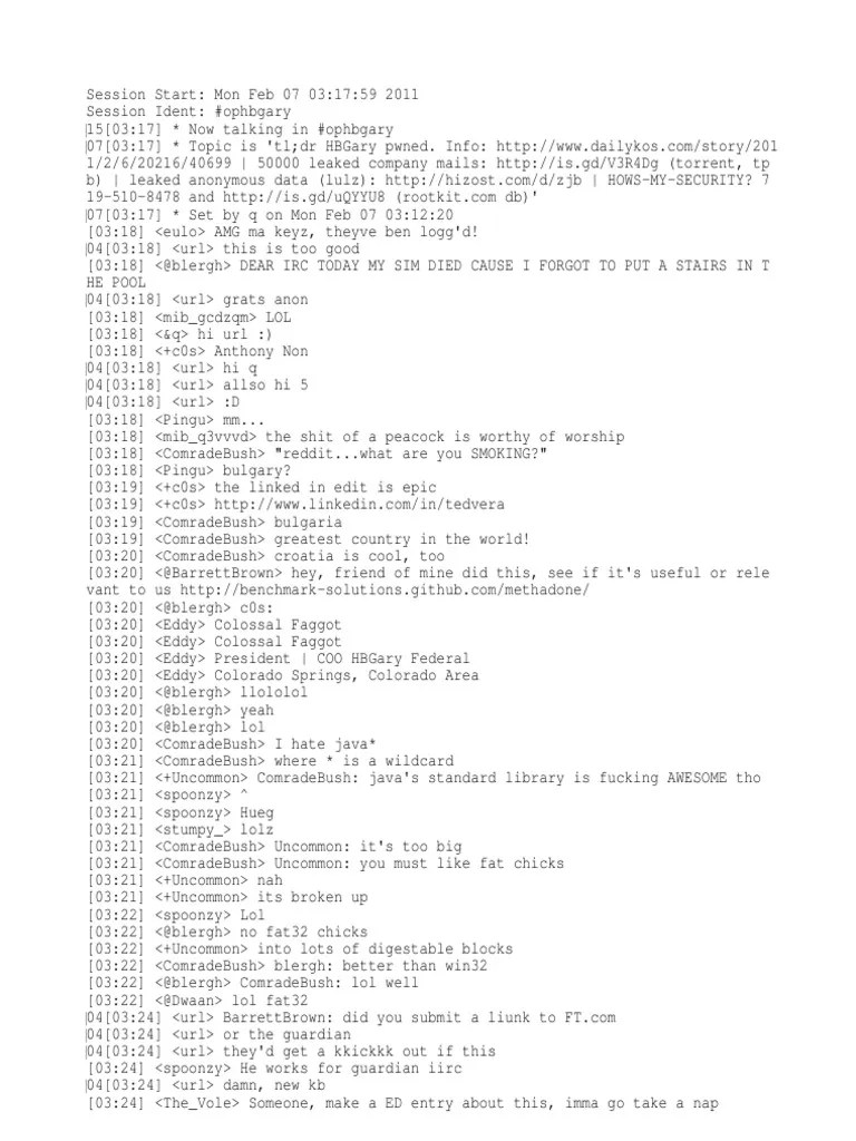 Wow HBGary, Aaron Barr Vs Anonymous, Pastebin x69Akp5L (1 PDF