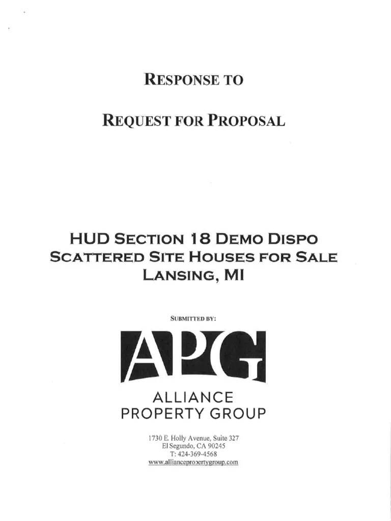 Alliance Property Group's Proposal To Lansing Housing Commission PDF