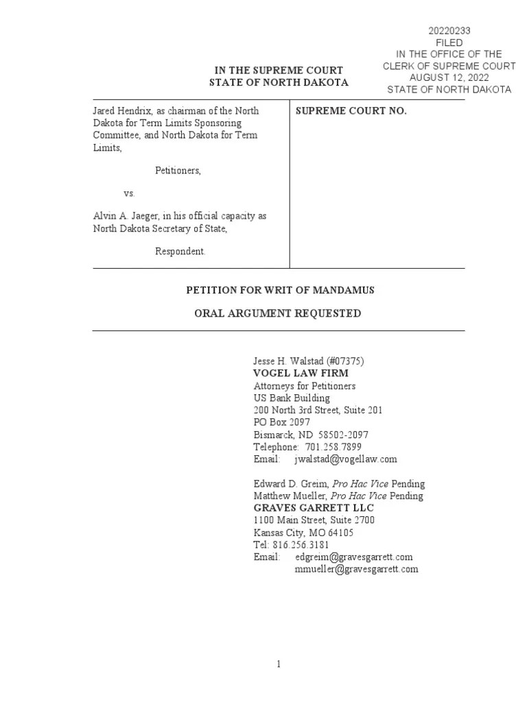 Term Limits Lawsuit PDF Notary Public Initiative