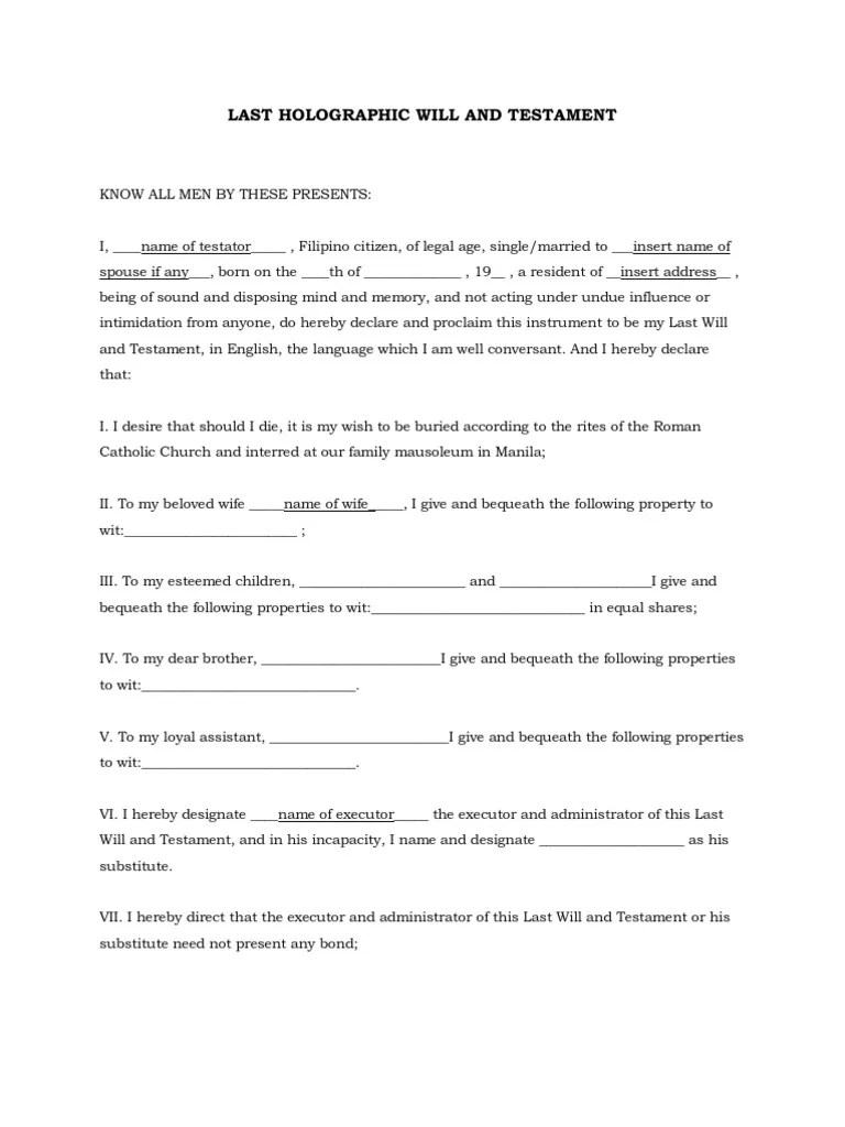 Last Holographic Will