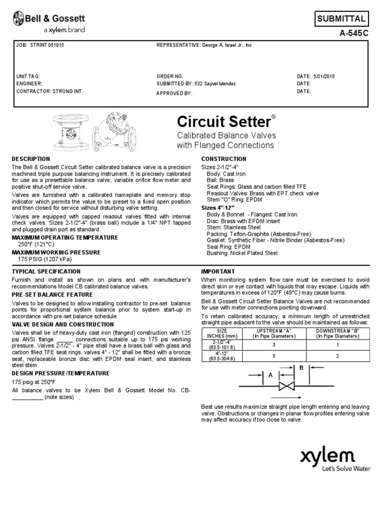 Circuit Setter: Calibrated Balance Valves With Flanged Connections