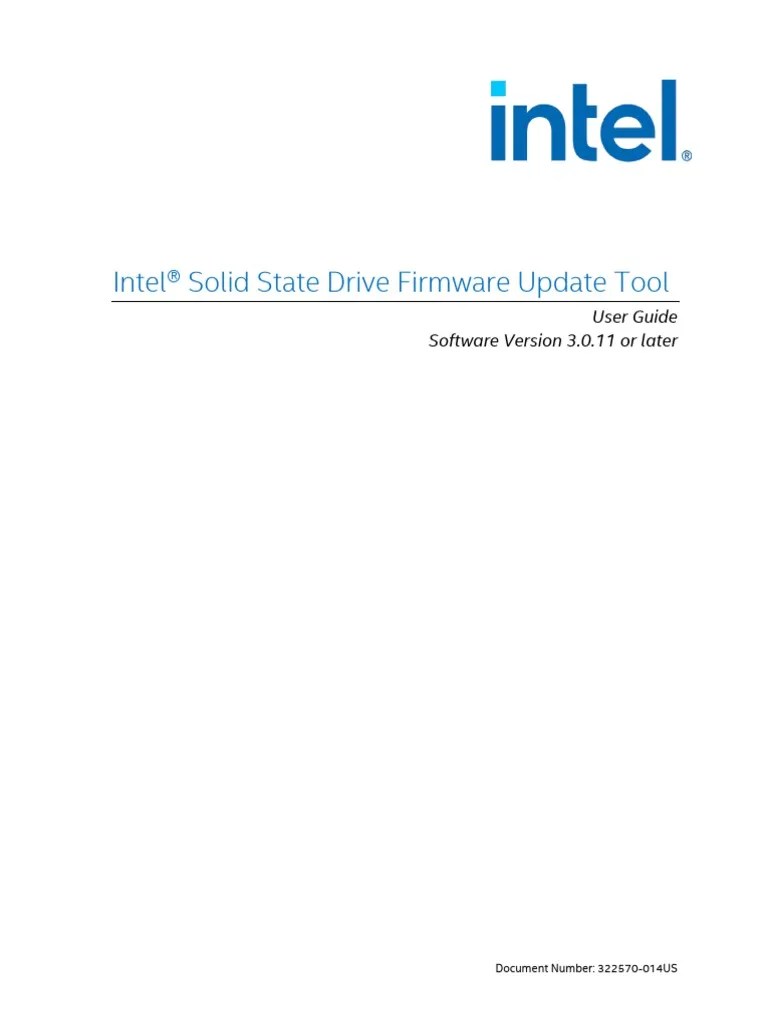 Intel SSD Firmware Update Tool 3012 User Guide 322570014 Download