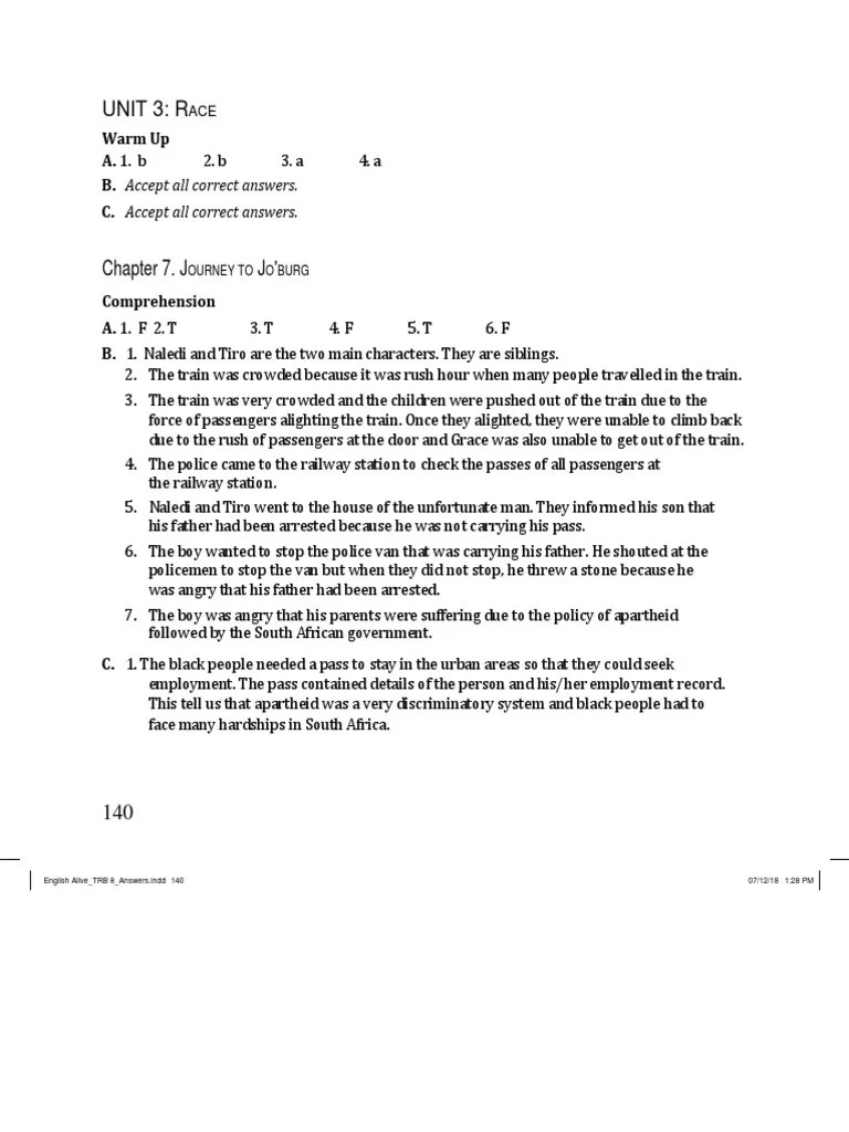 Answer Key-Coursebook-Unit3&4 | PDF | Slavery