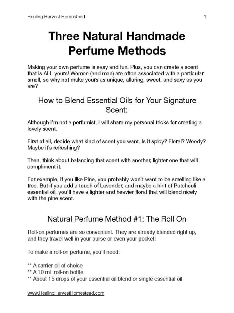 PDF RL How To Make Natural Perfume Download Free PDF Essential Oil