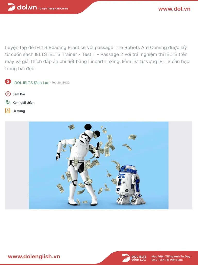 The Robots Are Coming IELTS Reading Answers With Explanation PDF Intelligence (AI