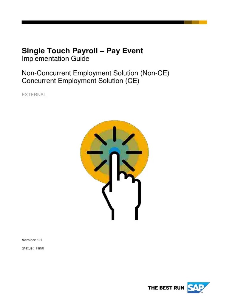 SAP Single Touch Payroll Implementation Guide V1.1 PDF Payroll Tax Soap