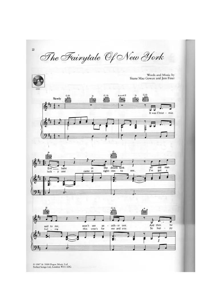Fairytale of New York Sheet Music PDF