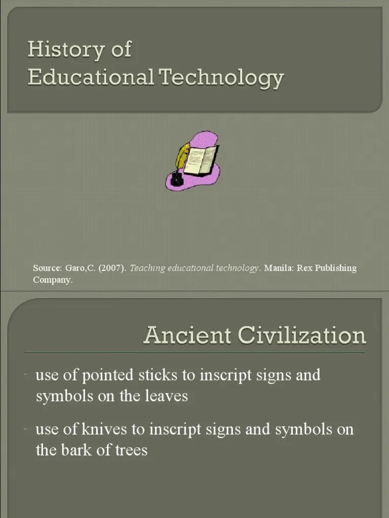 History of Educational Technology PDF Educational Technology Learning