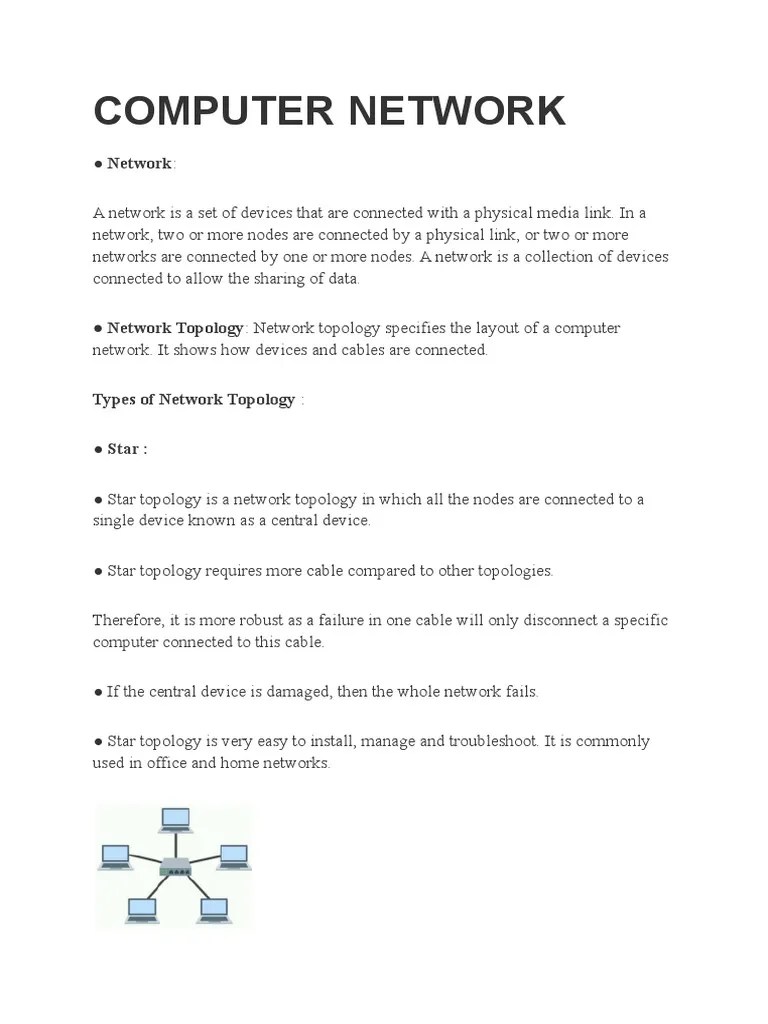 Computer Network Notes PDF Network Topology Computer Network