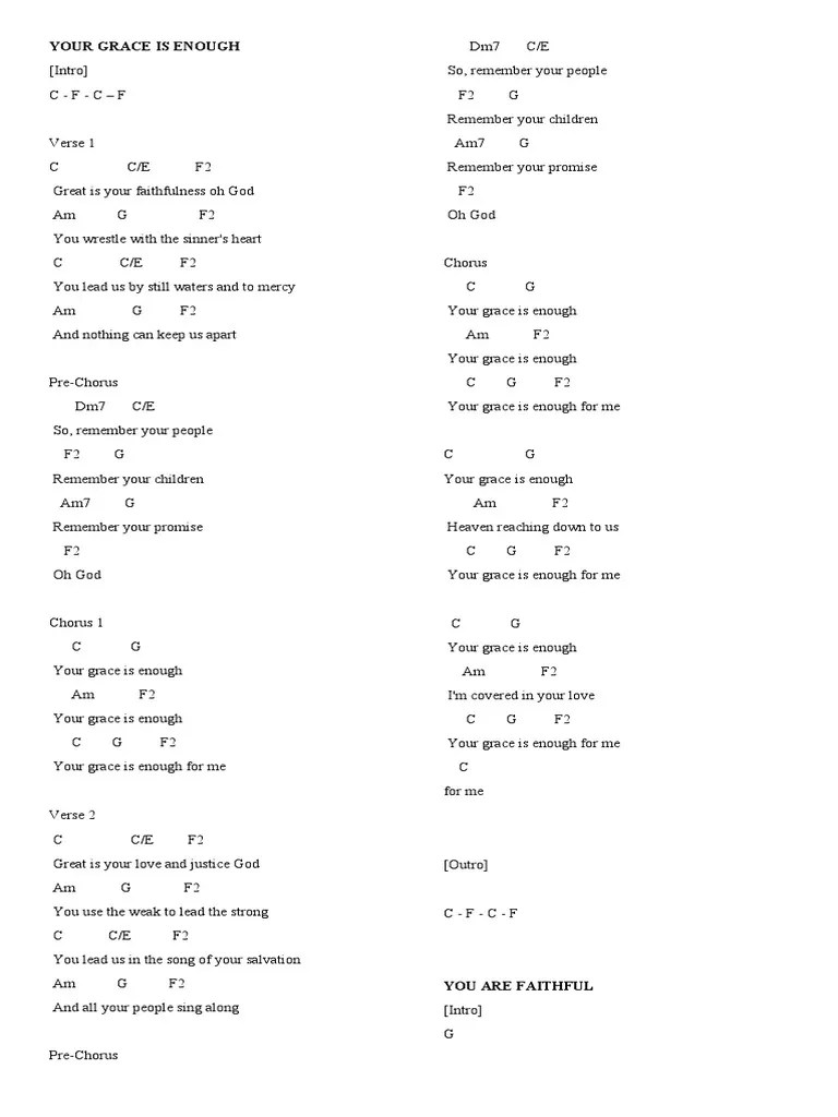 YOUR GRACE IS ENOUGH PDF Song Structure Christian Belief And Doctrine