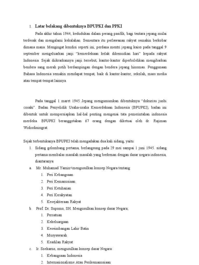 Latar Belakang Dibentuknya Bpupki Dan Ppki | PDF