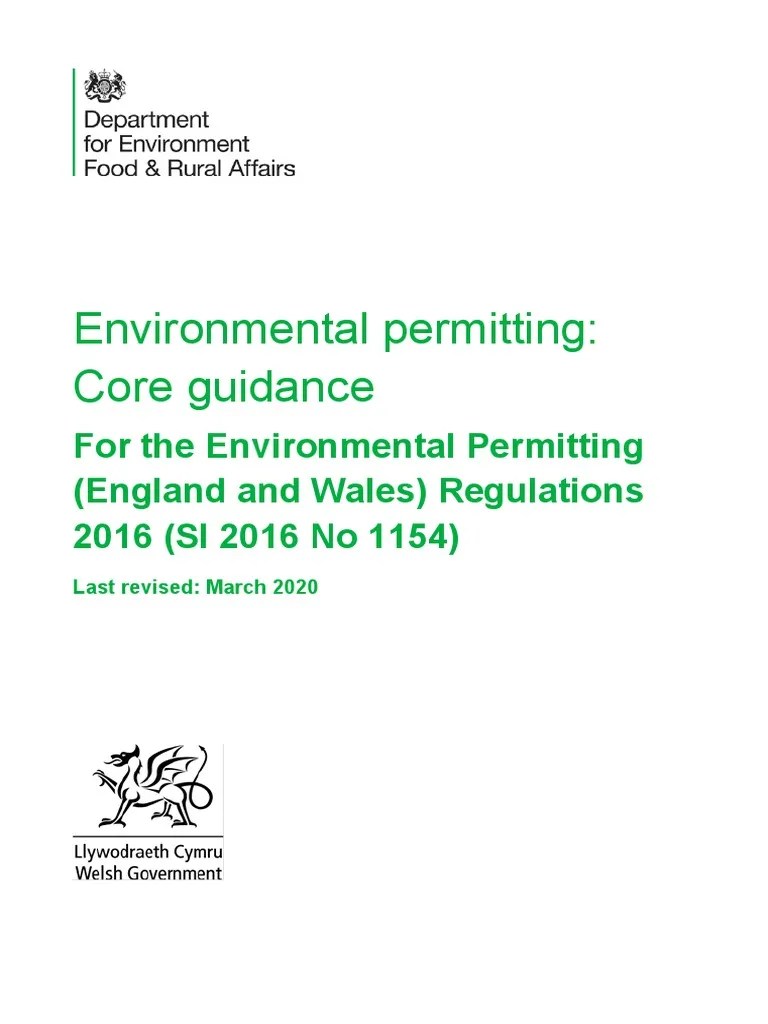 Environmental Permitting Core Guidance PDF Regulatory Compliance