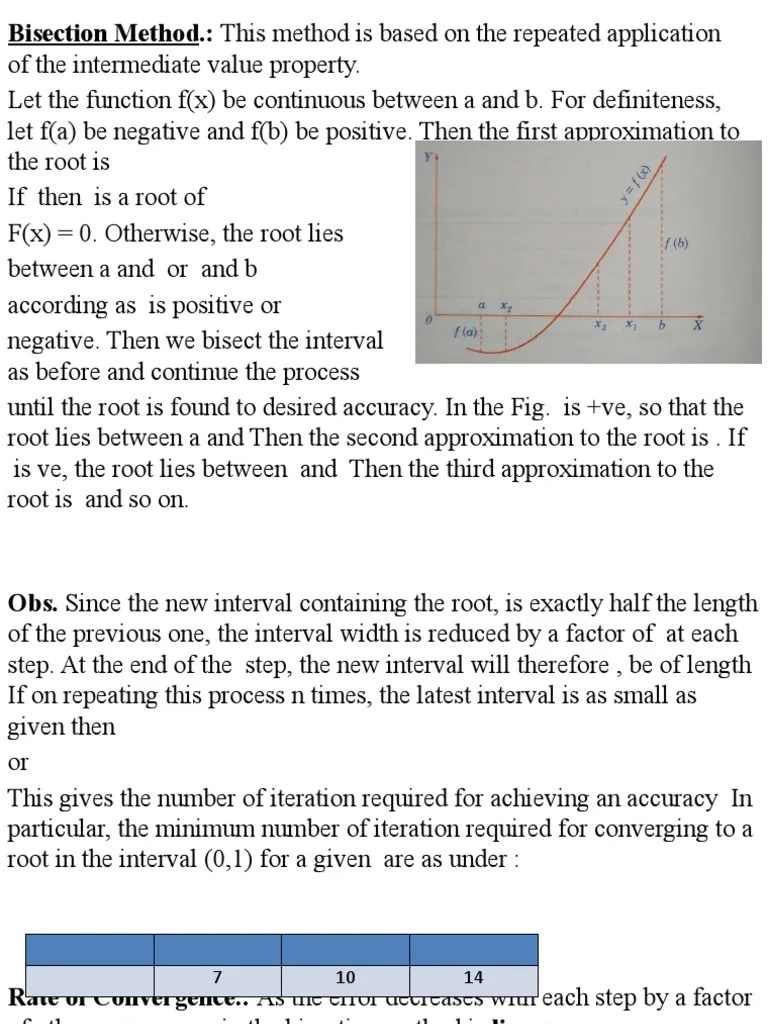 Bisection Method PDF Mathematical Concepts Numerical Analysis