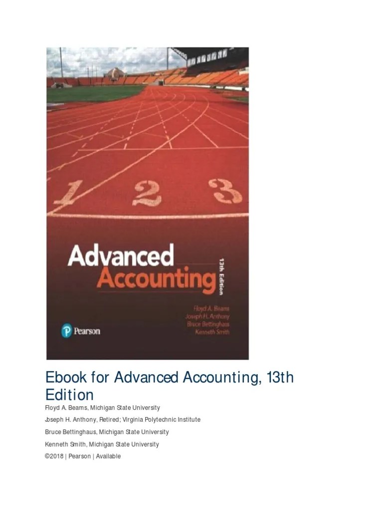 eBook for Advanced Accounting 13thnbsped 9780134472140 0134472144